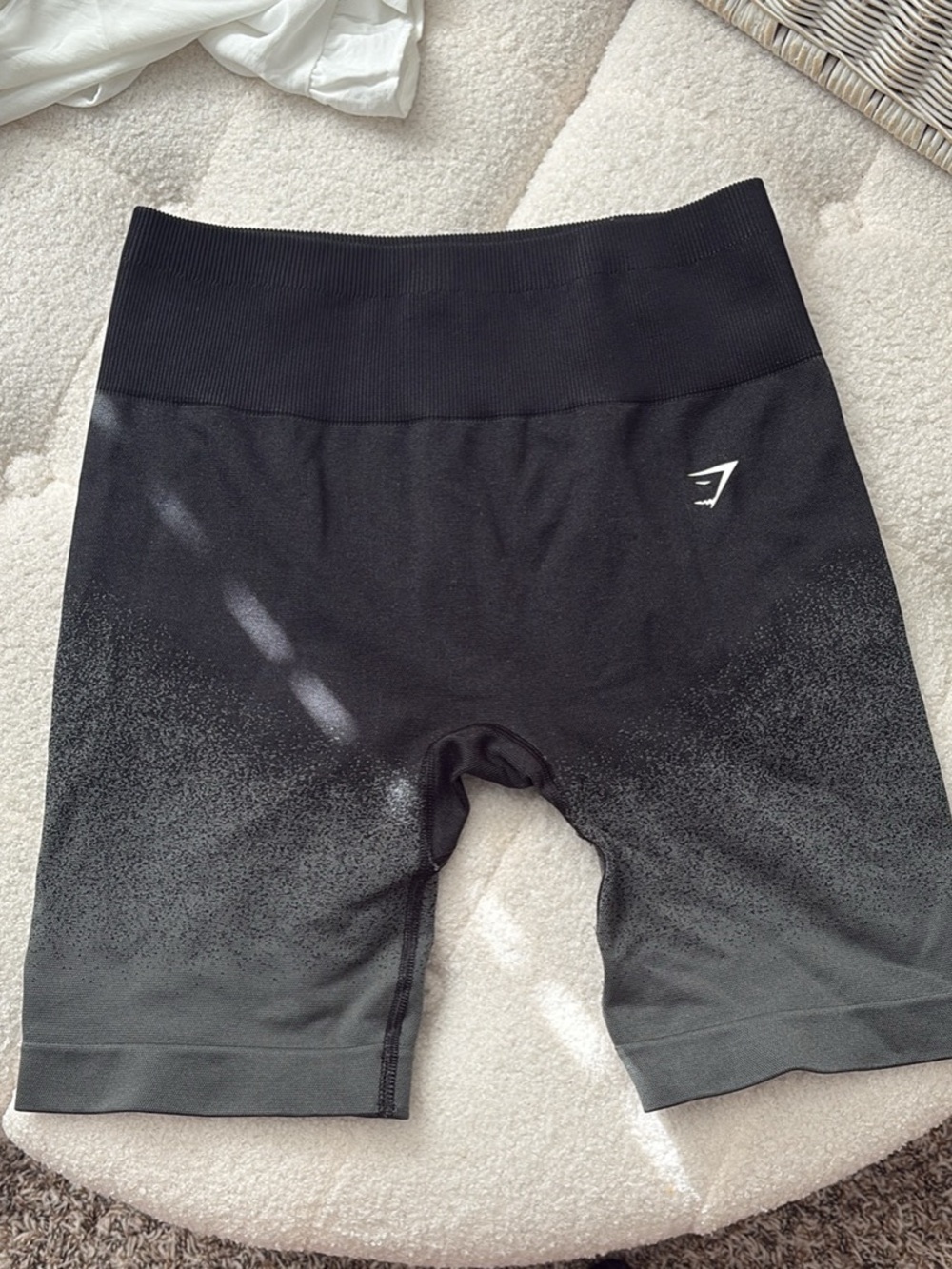 Gymshark Black Ombre Speckle High-Waist Bike Shorts NWOT